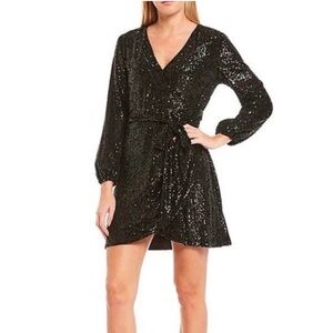 Black Sequined long sleeve dress